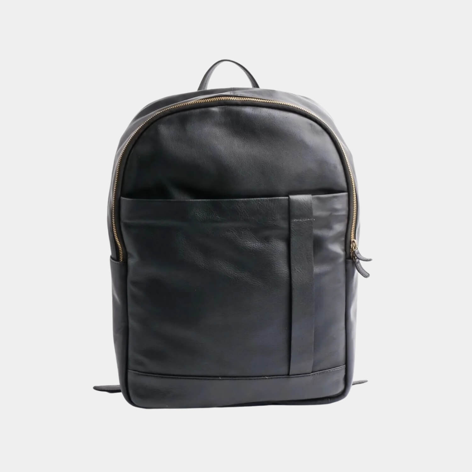 On-The-Go Black Leather Backpack