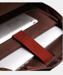 Trio Brown Leather Backpack Inner Detail