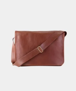 Classic Dark Brown Leather Messenger Bag