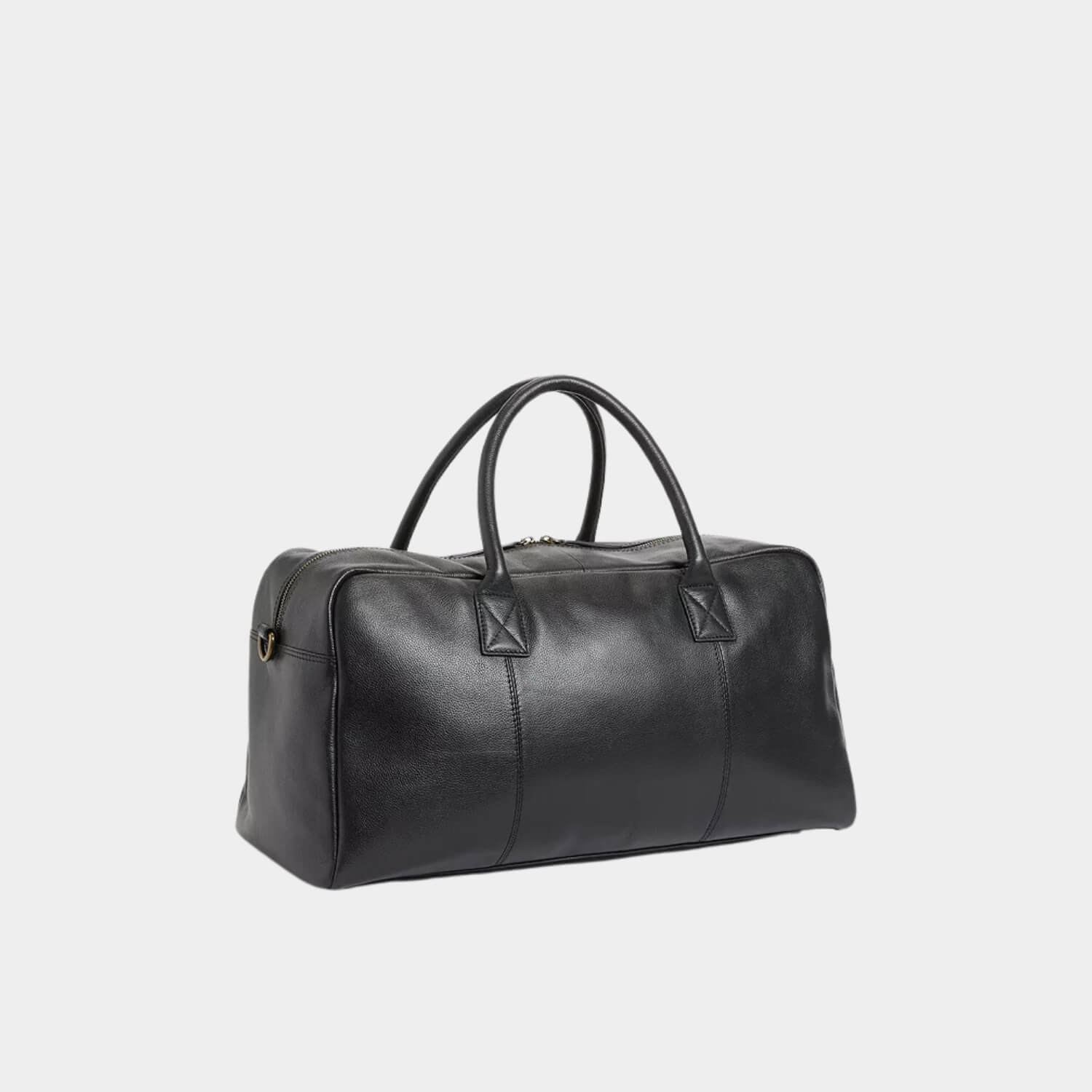 Classy Black Leather Duffle Bag