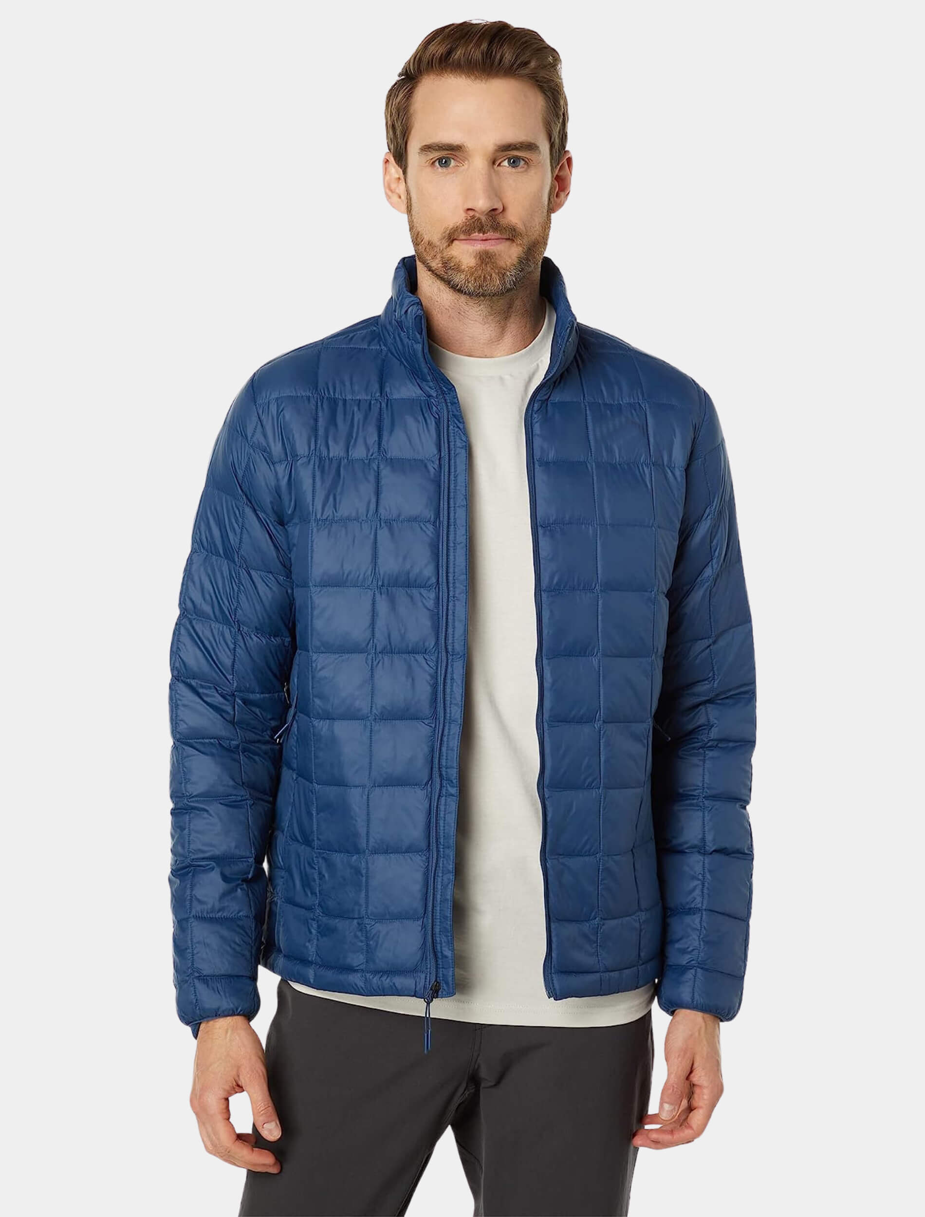 Mens Classic Blue Quilted Puffer Jacket