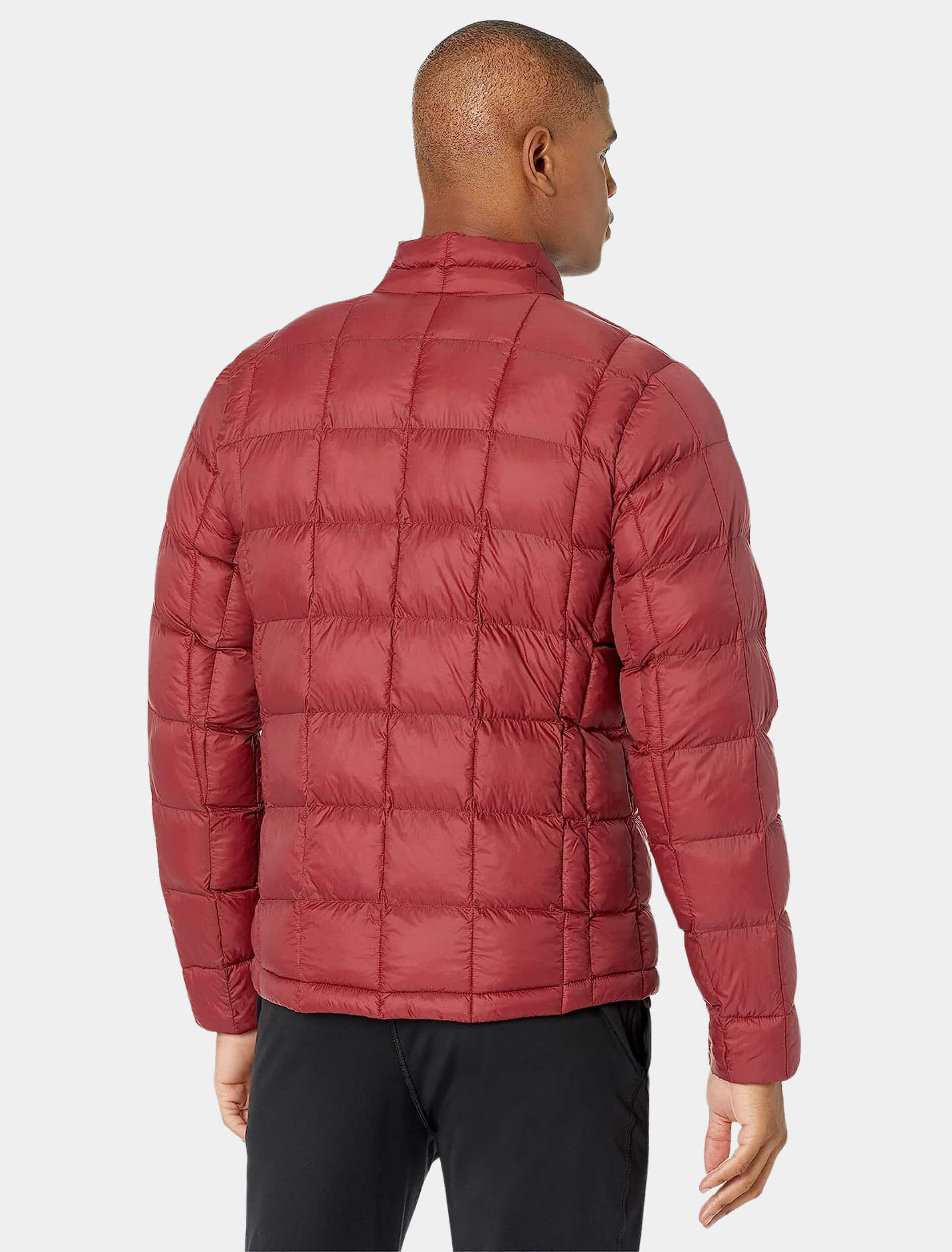 Mens Classy Red Quilted Puffer Jacket Back