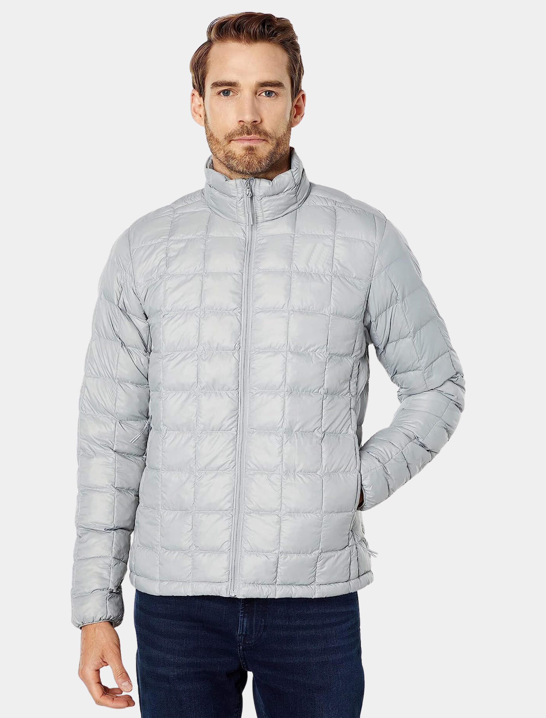 Mens Classy White Quilted Puffer Jacket