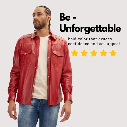 Why Mens Lambskin Red Leather Button Down Shirt is important for you