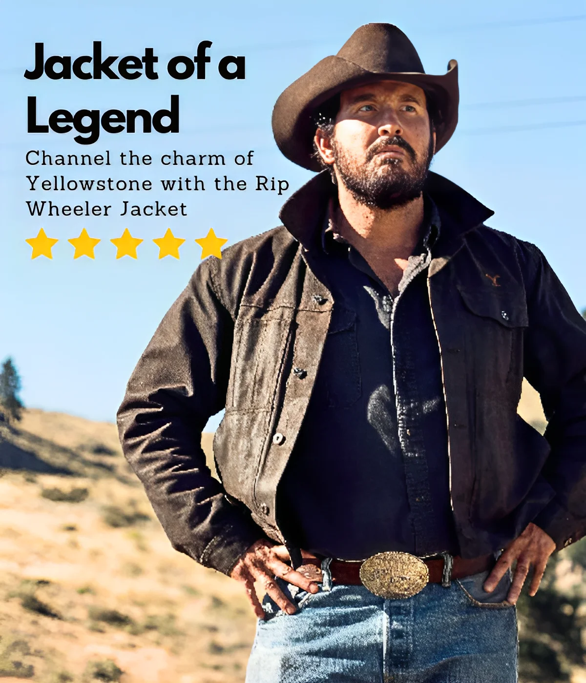 Yellowstone Rip Wheeler Black Cotton Jacket of legender actor cole