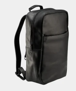 Buy Premium Black Leather Backpack Side Image