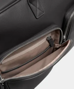 Premium Black Leather Large Laptop Briefcase Bag Other Pocket Detail