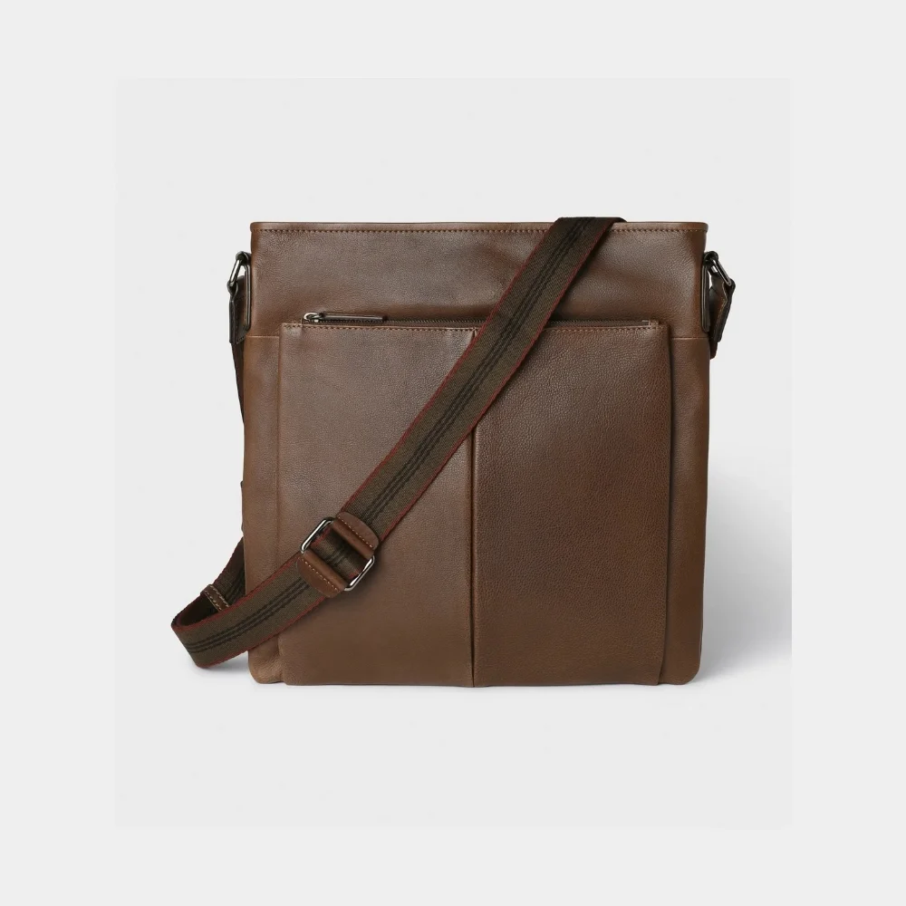 Premium Brown Leather Crossbody Bag