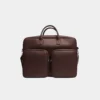 Premium Brown Leather Large Laptop Briefcase Bag