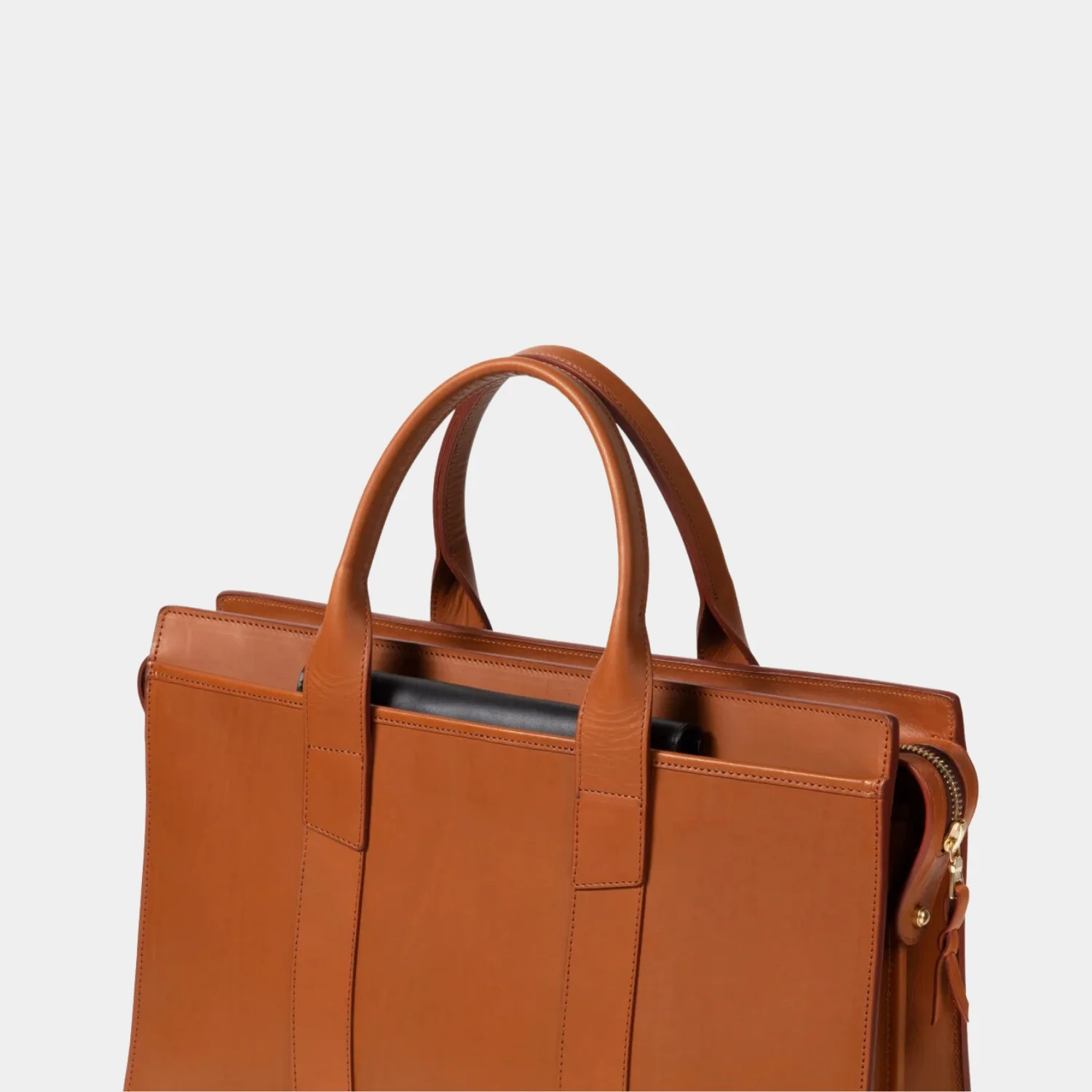American Style Classy Tan Leather Laptop Briefcase Bag detailed image
