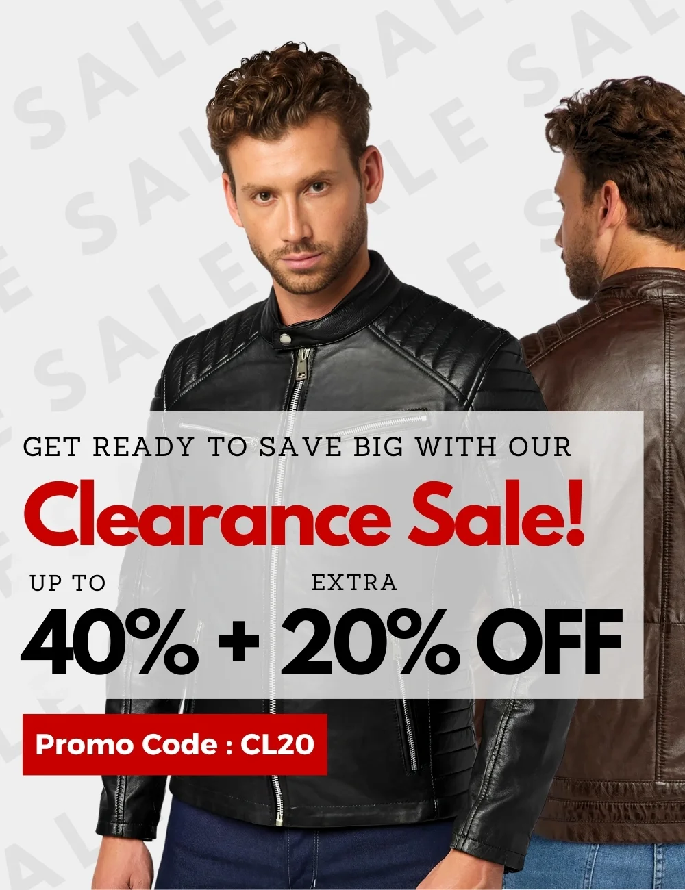 Mens Leather Wear Clearance Sale Mobile Banner
