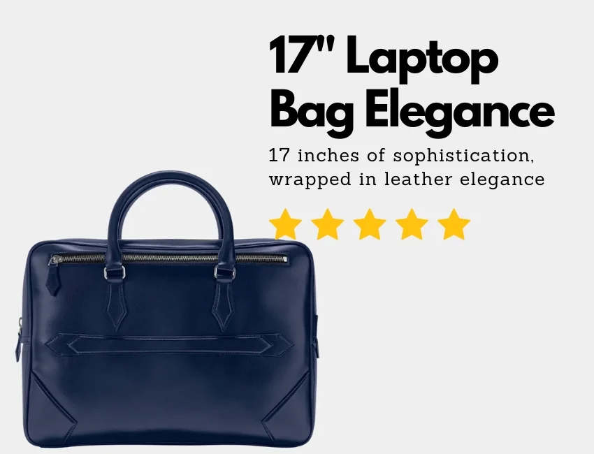 Buy Classy Blue Leather Laptop Briefcase Bag For Professional Style