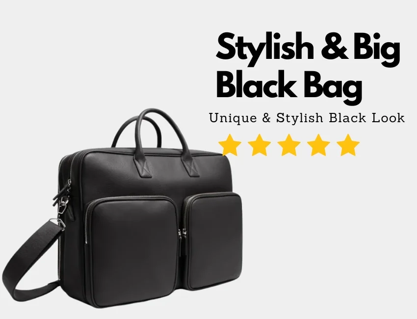 Shop Premium Black Leather Large 17 inches Laptop Briefcase Bag