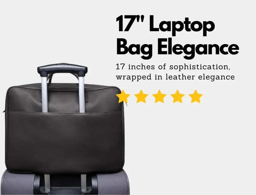 Shop Premium Black Leather Large Laptop Briefcase Bag