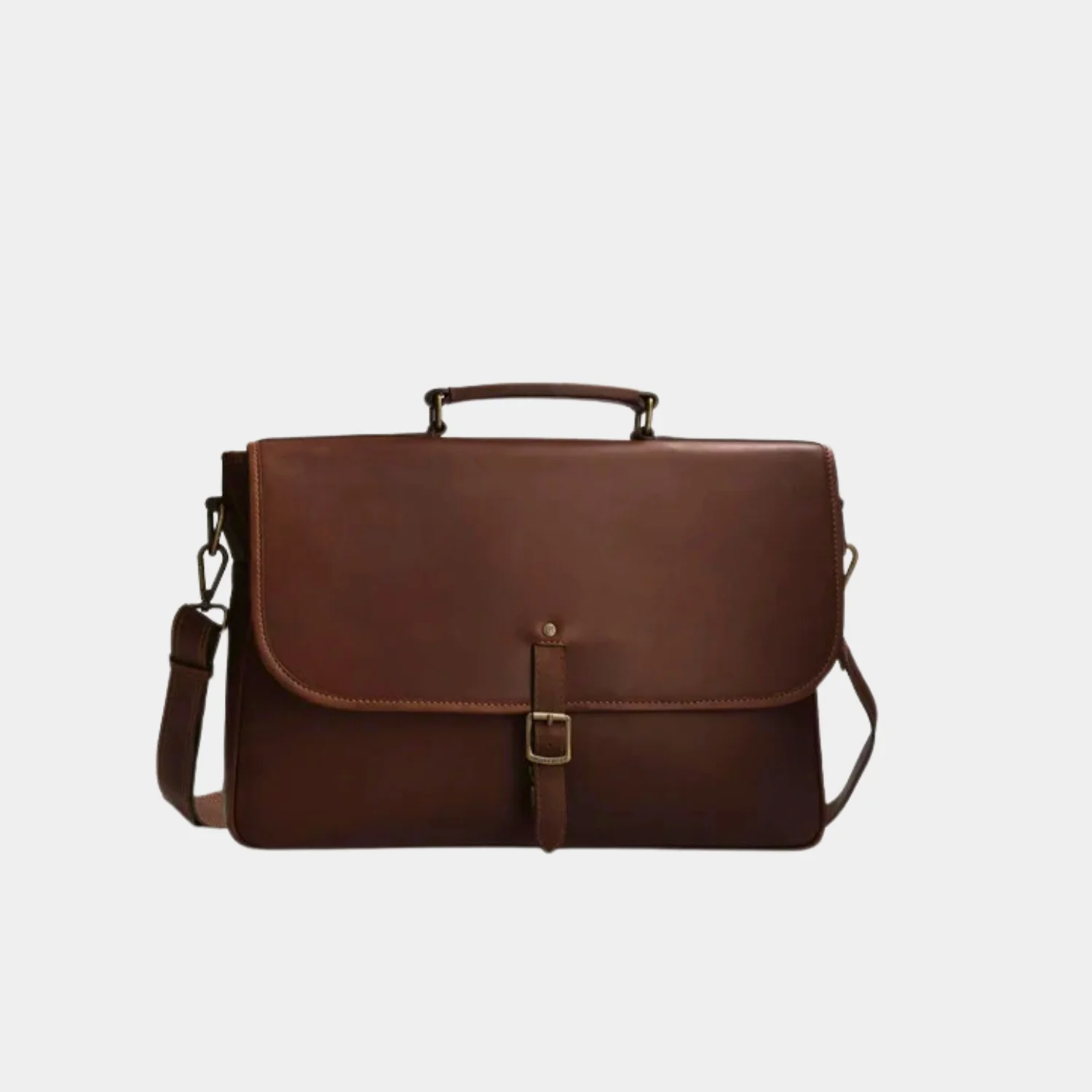 Buy Classy Dark Brown Leather 17 Inches Laptop Messenger Briefcase Bag