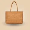 Shop Classy Handmade Tan Brown Leather Woven Tote Bag For Women
