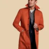 Shop Mens Classic Orange Cotton Trench Coat