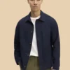 Mens Classic Navy Blue Organic Cotton Chore Jacket