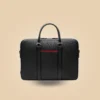 Mens Classy Black Leather Deluxe Laptop Briefcase Bag