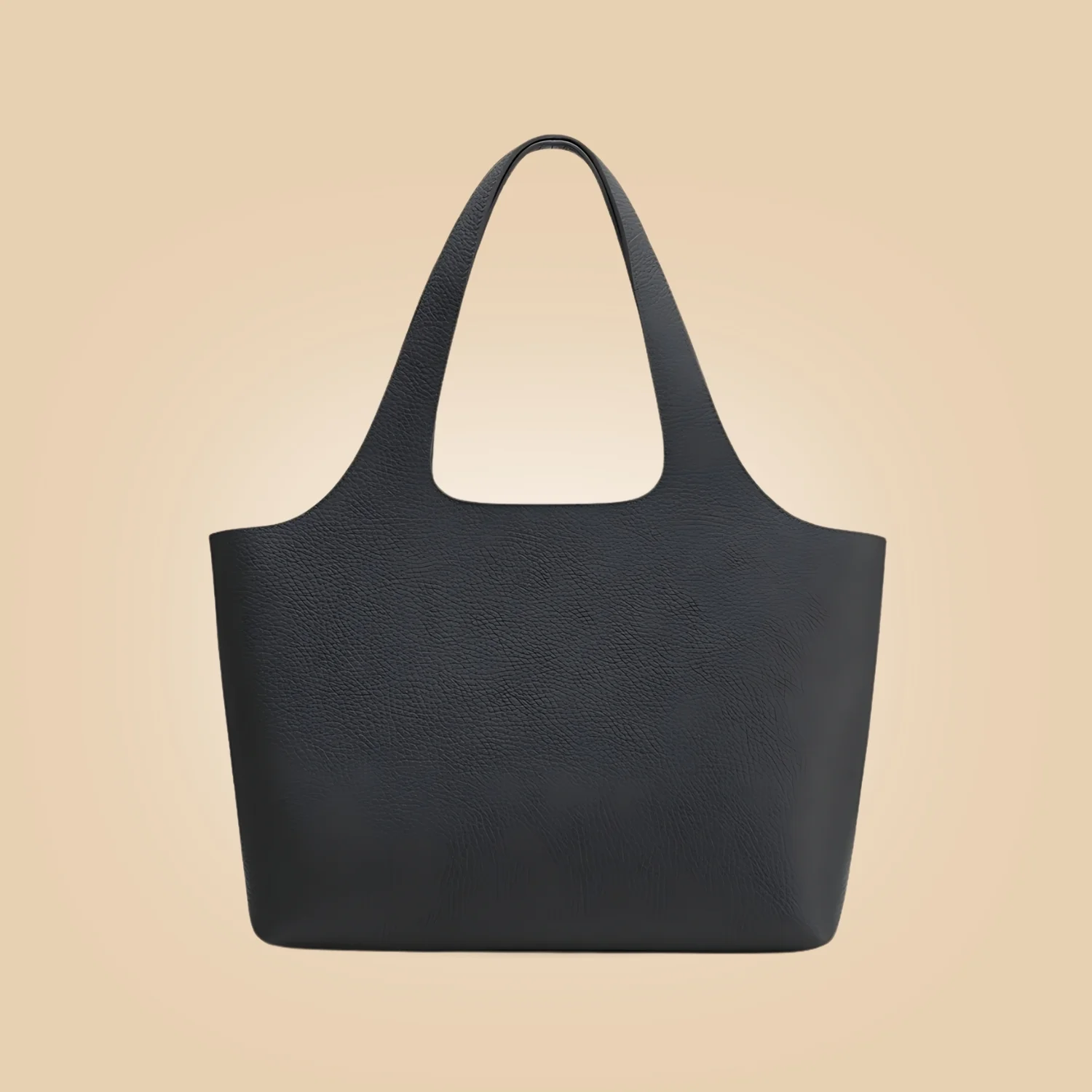 Stylish Handmade Black Leather Tote Handbag