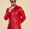 Shop Fight Club Tyler Durden Red Leather Jacket