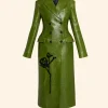 2025 LFW Show Olivia Munn Green Trench Coat Front Image