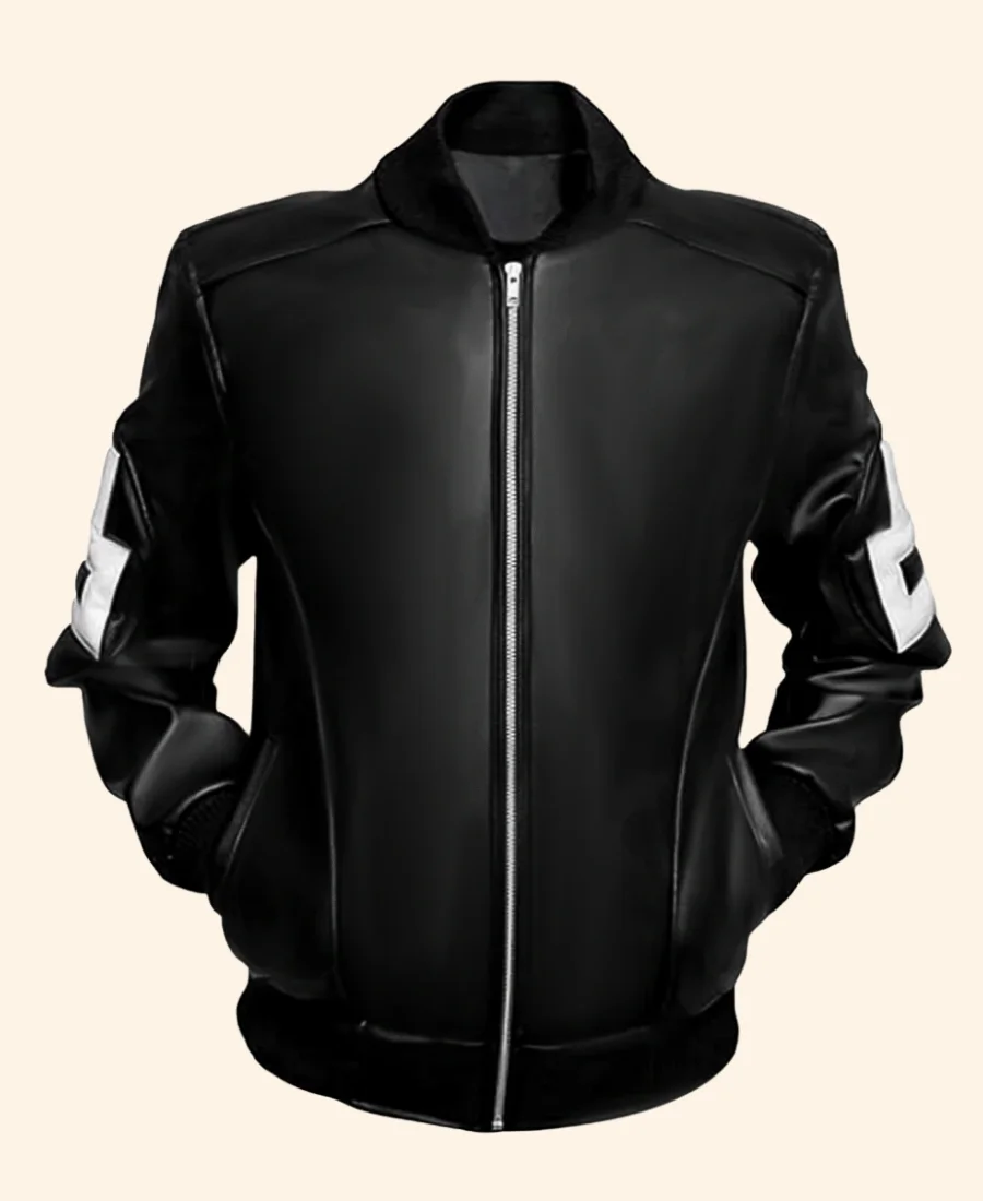 8 Ball Leather Bomber Jacket Style 01 front Image