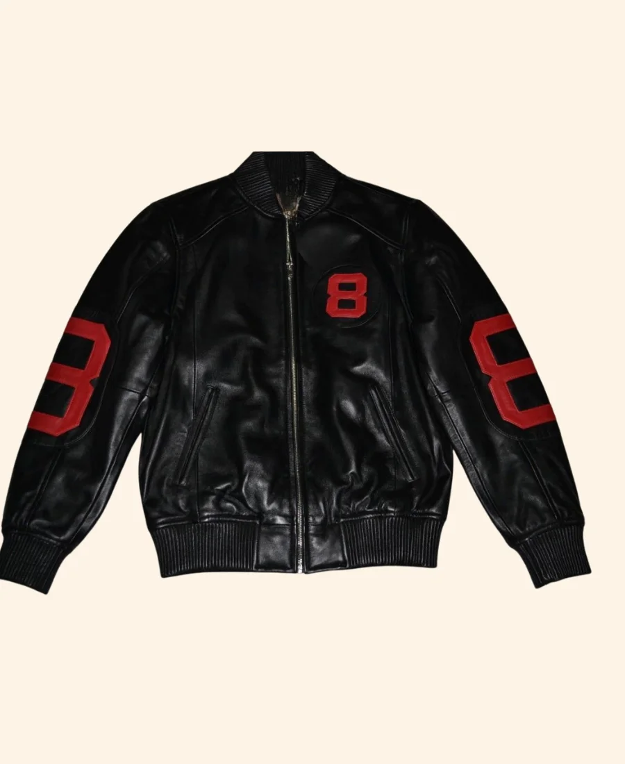 8 Ball Leather Bomber Jacket Style 02 Image