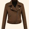 A Cherry Pie Christmas Emma Parker Suede Leather Jacket Front Image