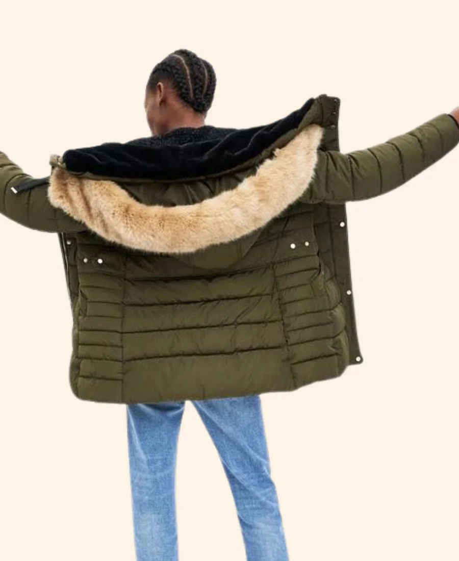 A Royal Christmas Crush Ava Jensen Hooded Jacket Back Image
