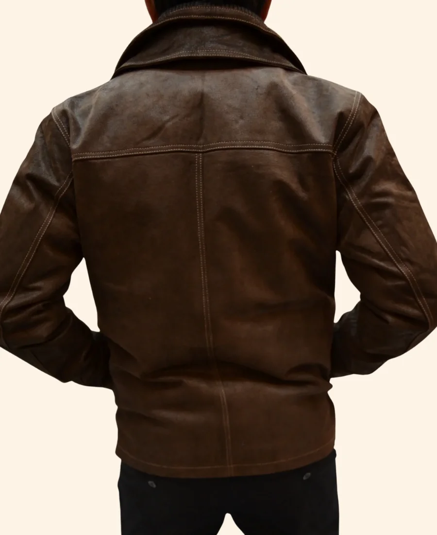 A Royal Montana Christmas Huntley Leather Jacket Back Image