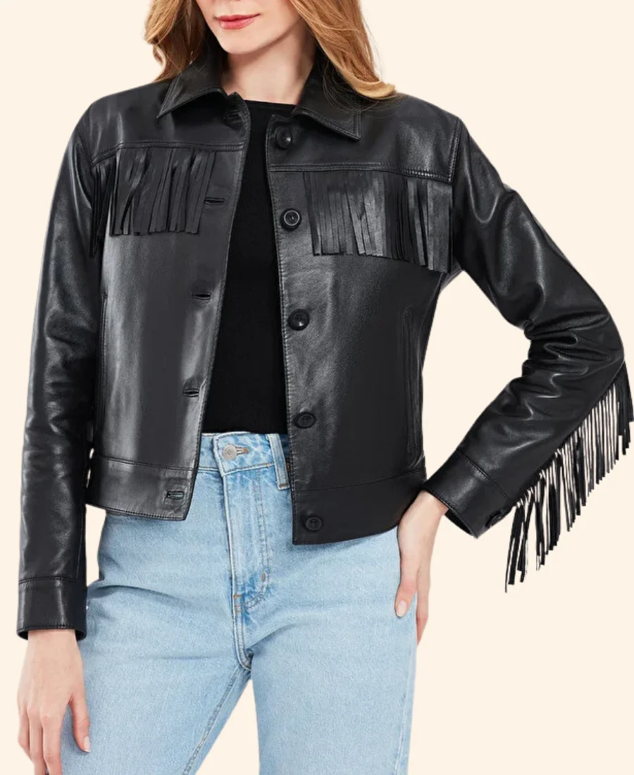 A Royal Montana Christmas Princess Victoria of Zelarnia Leather Jacket Front Image