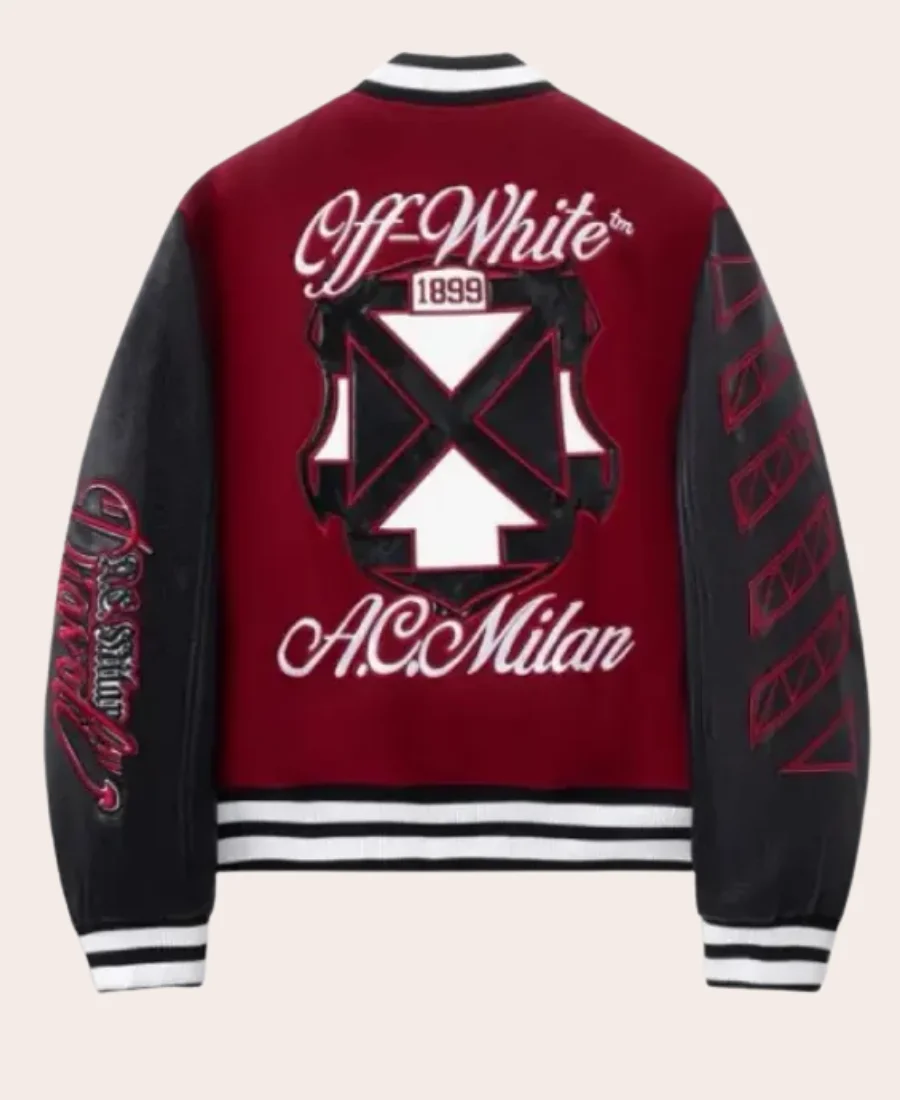 AC Milan x Off-White Ruben Loftus-Cheek Varsity Jacket Back Image
