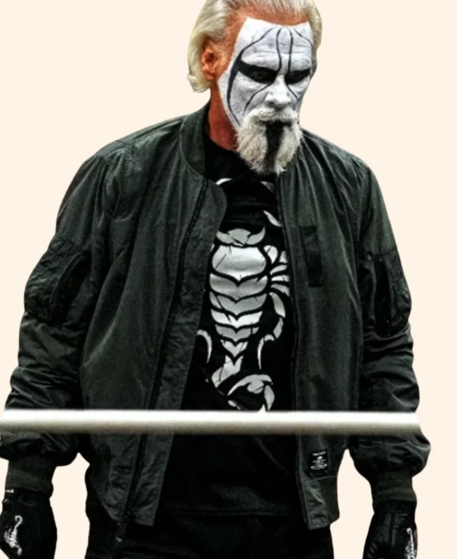 AEW WrestleDream 2025 Sting Bomber Jacket Front Image