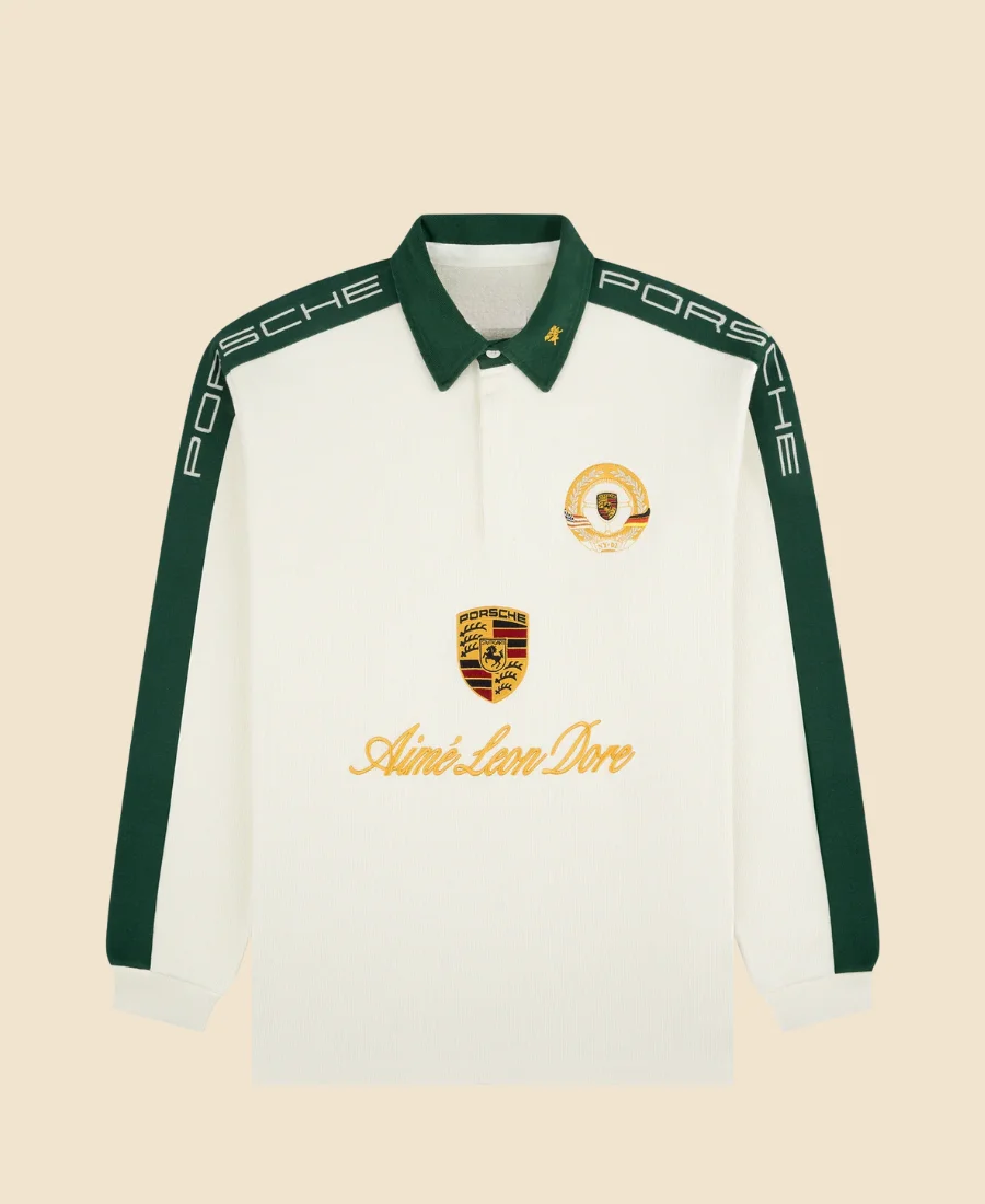 ALD x Porsche Crest Rugby Sweatshirt White Front Image
