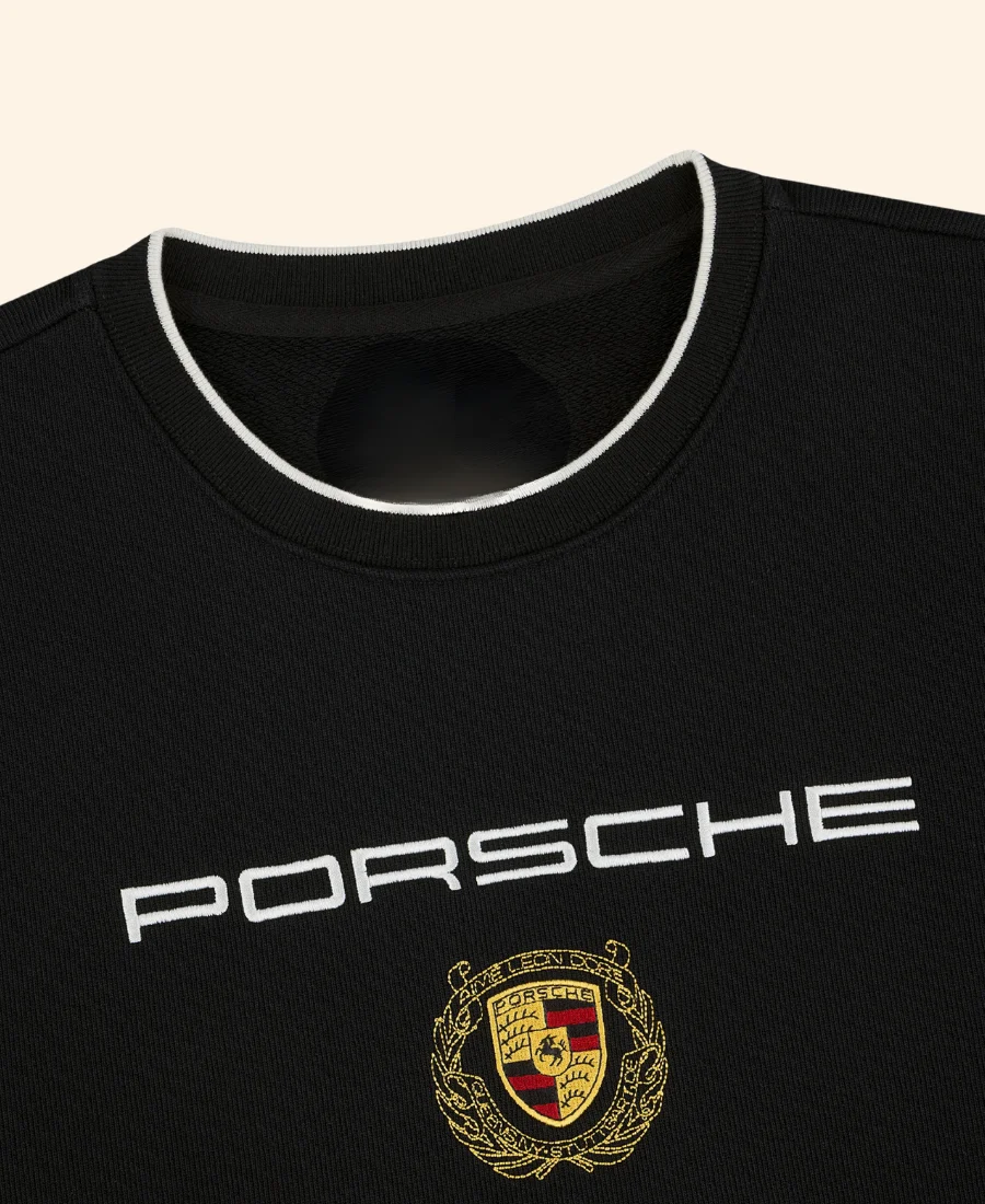 ALD x Porsche Embroidered Crewneck Sweatshirt Black Image