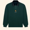 ALD x Porsche Jacquard Collar Quarter Zip Sweatshirt Green Front Image
