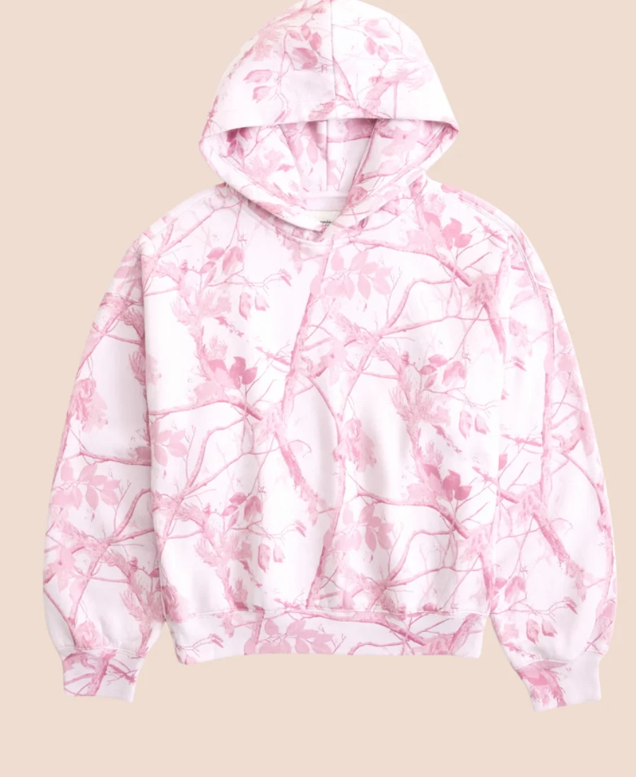 Abercrombie Light Pink Camo Hoodie Front Image