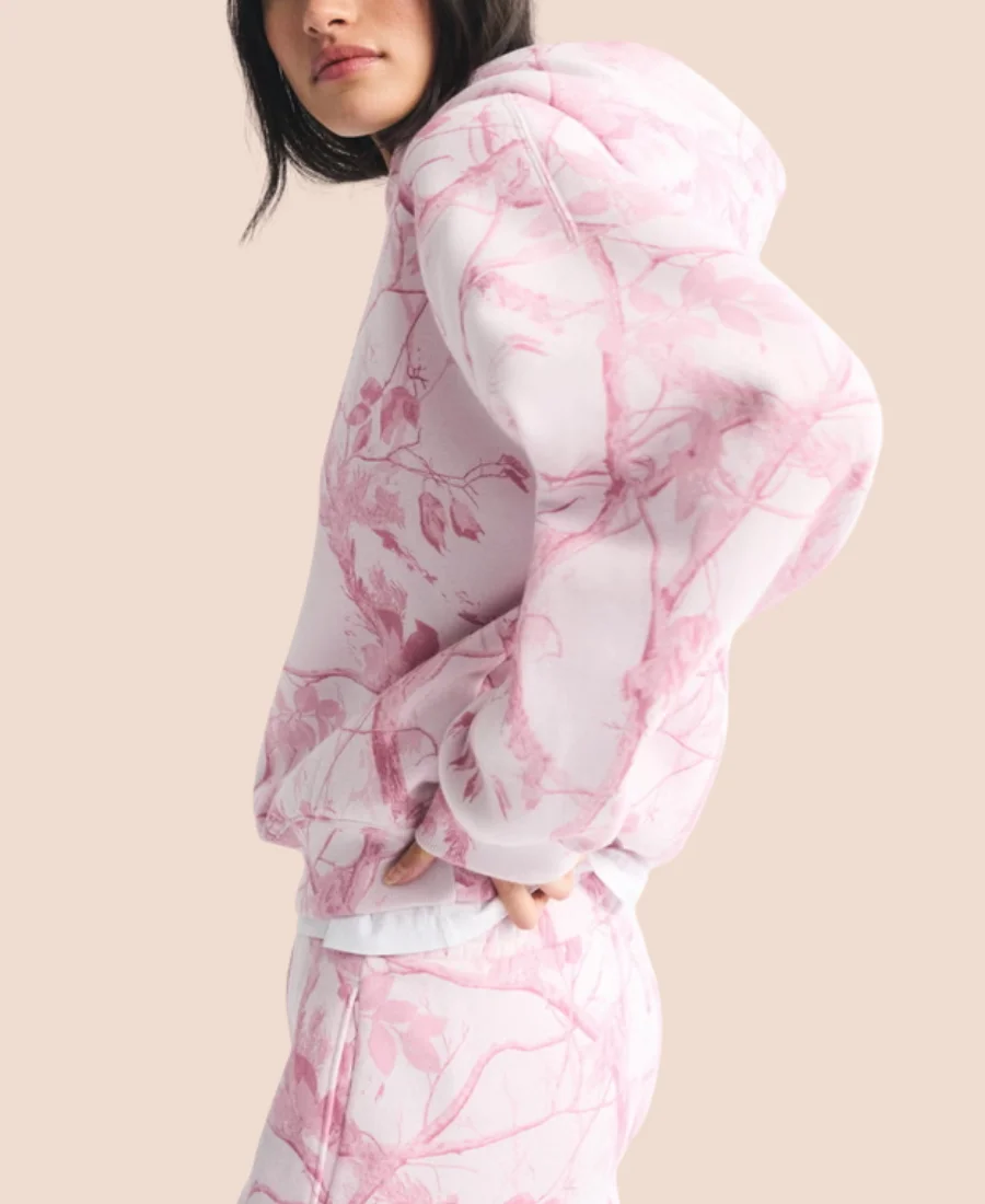 Abercrombie Light Pink Camo Hoodie Sleeeves Image