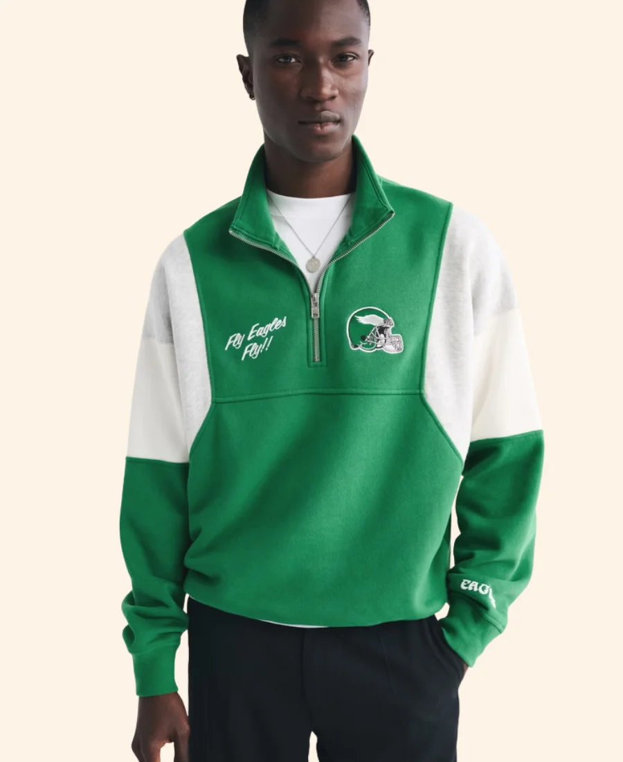 Abercrombie Philadelphia Eagles Half Zip Sweatshirt Image