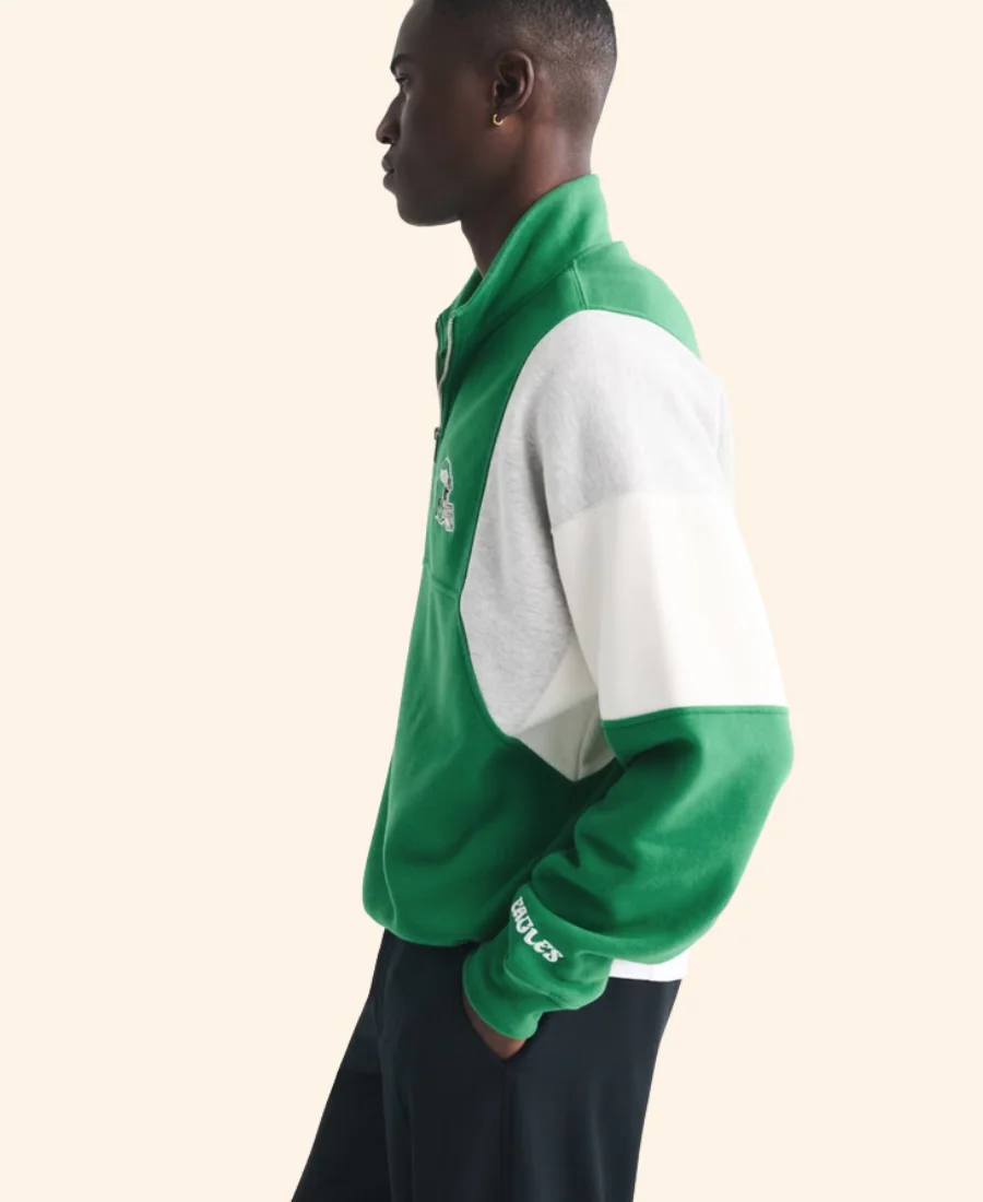 Abercrombie Philadelphia Eagles Half Zip Sweatshirt Sleeves Image