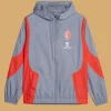 AC Milan Prematch Grey Hooded Jacket Front Image