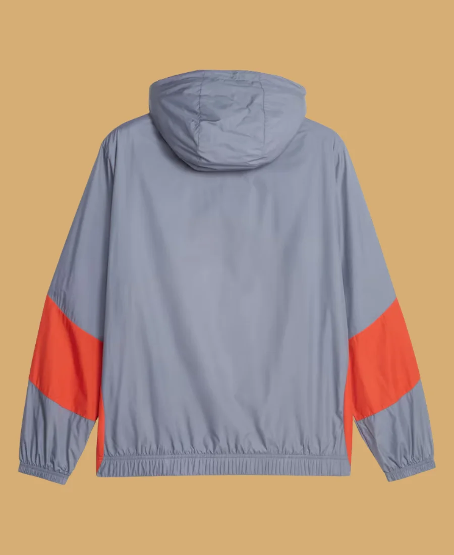 AC Milan Prematch Grey Hooded Jacket Back Image