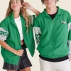 Aeropostale Philadelphia Eagles Green Zip Up Track Jacket Style 01 Front Image
