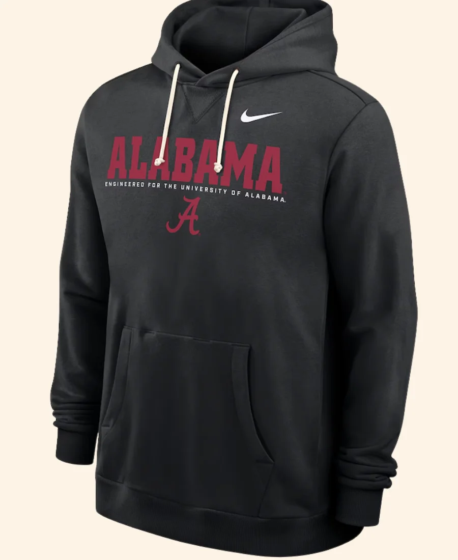 Alabama Crimson Tide 2025 Sideline Standard Hoodie Black Front Image