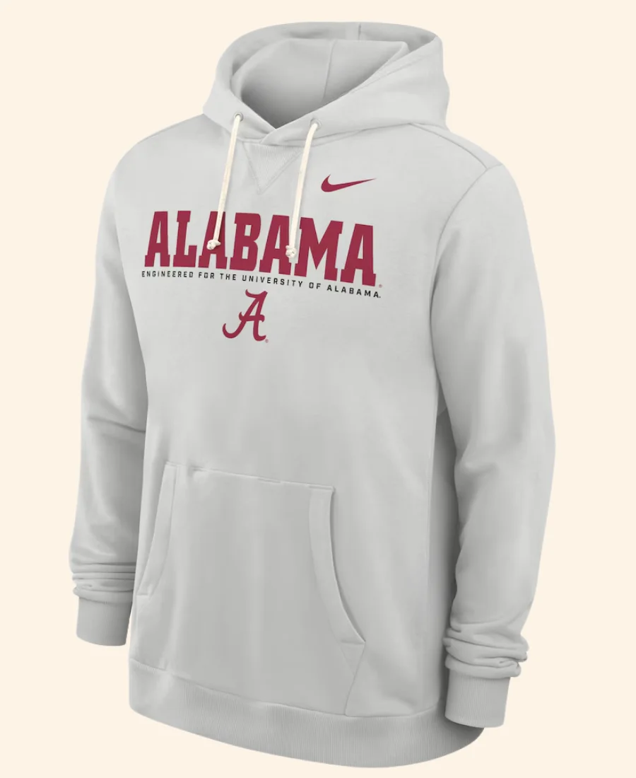 Alabama Crimson Tide 2025 Sideline Standard Hoodie Grey Front Image