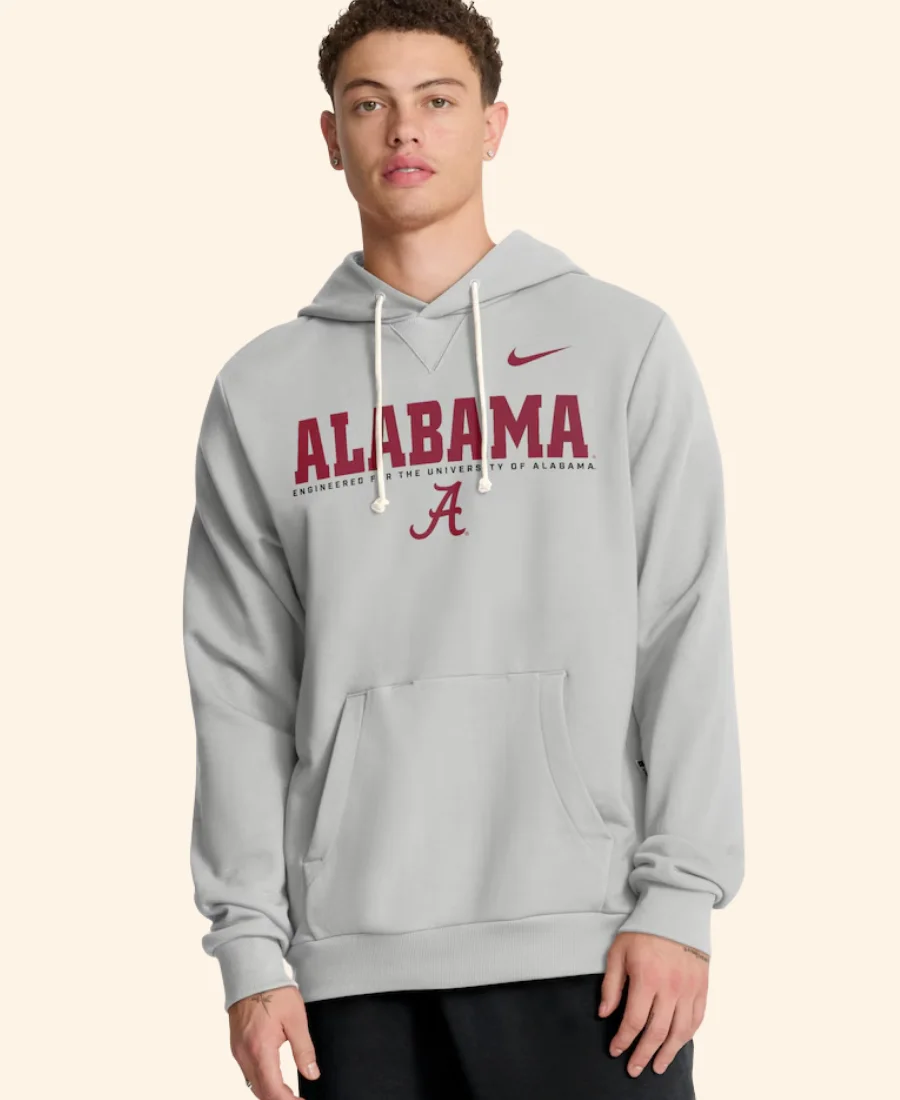 Alabama Crimson Tide 2025 Sideline Standard Hoodie Grey Front