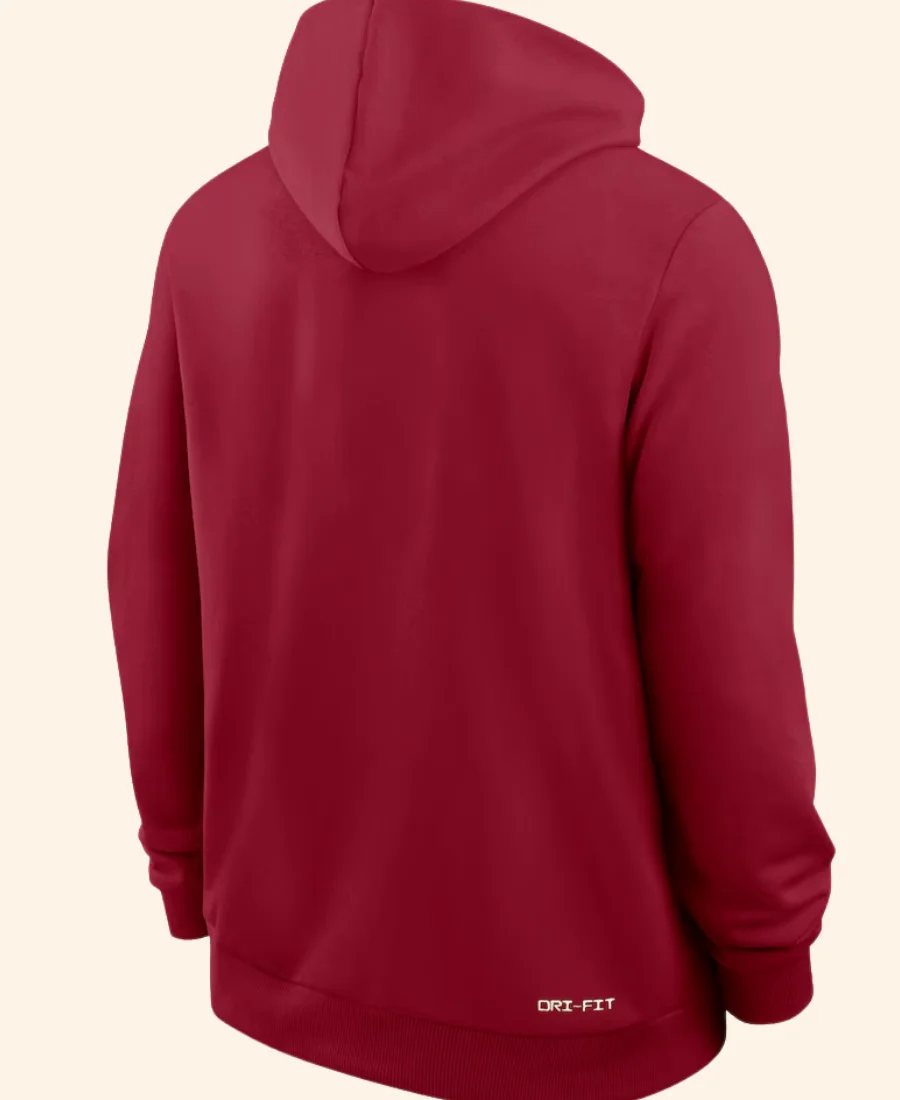 Alabama Crimson Tide 2025 Sideline Standard Hoodie Red Back Image
