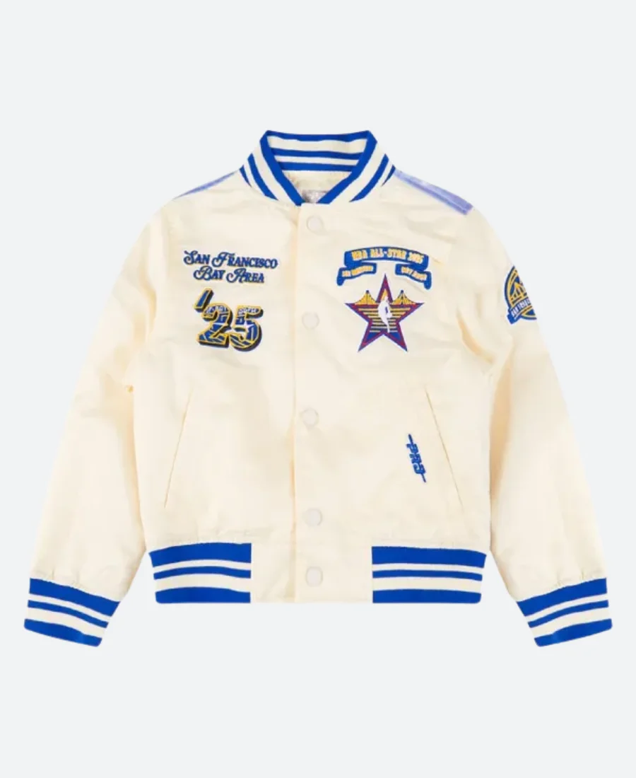 All Star Game X SF Bay Area Cream & Blue Varsity Jacket
