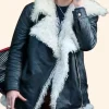Ana Taylor Joy Fur Leather Jacket Full Image